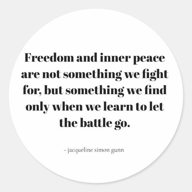 Pegatina Redonda Quotes about inner peace (Anverso)