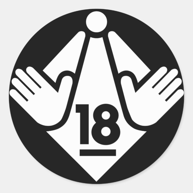 PEGATINA REDONDA R18(W) (Anverso)