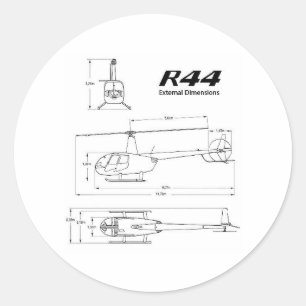 Pegatina Redonda R-44 Robinson