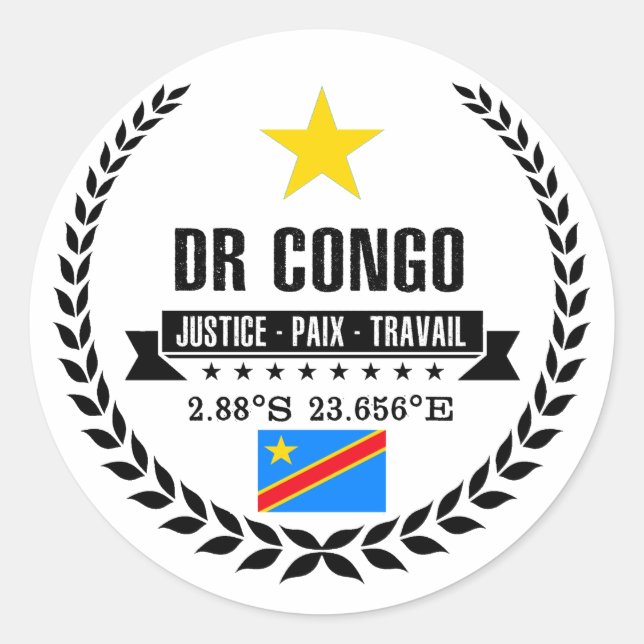 Pegatina Redonda R.D. Congo (Anverso)