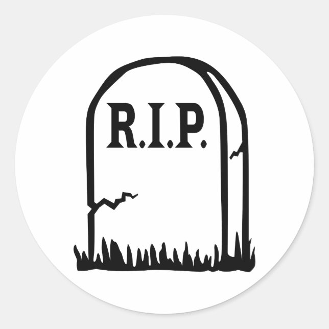 Pegatina Redonda R.I.P. - Gravestone (Anverso)