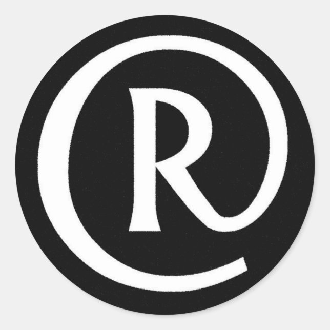 Pegatina Redonda R- obase NB (Anverso)