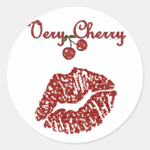 Pegatina Redonda RAB Rockabilly Very Cherry Kiss
