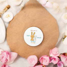 Pegatina Redonda Rabbit Baby Shower