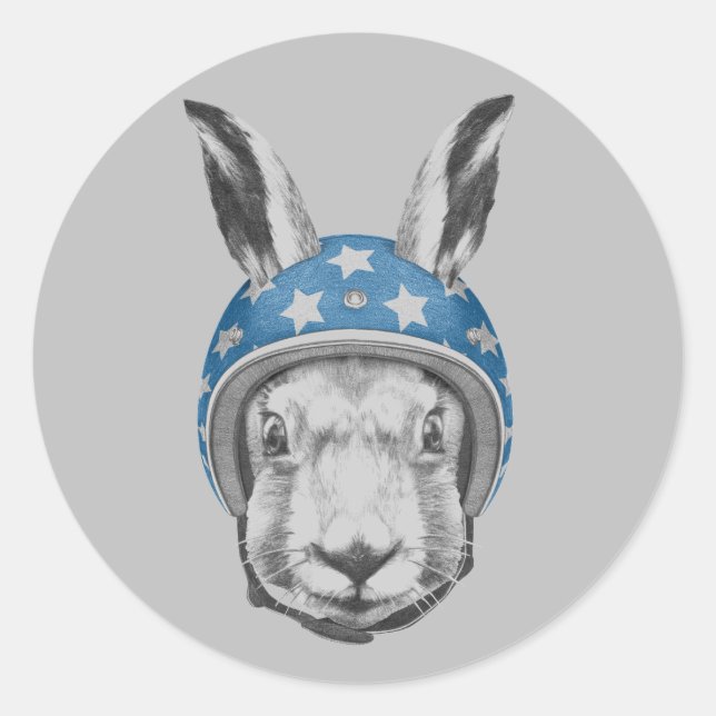 Pegatina Redonda Rabbit Daredevil (Anverso)