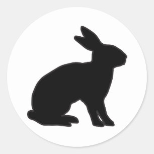 Pegatina Redonda Rabbit Silhouette