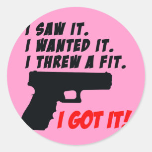 Pegatina Redonda Rabieta del genio del arma