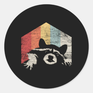 Pegatina Redonda Raccoon
