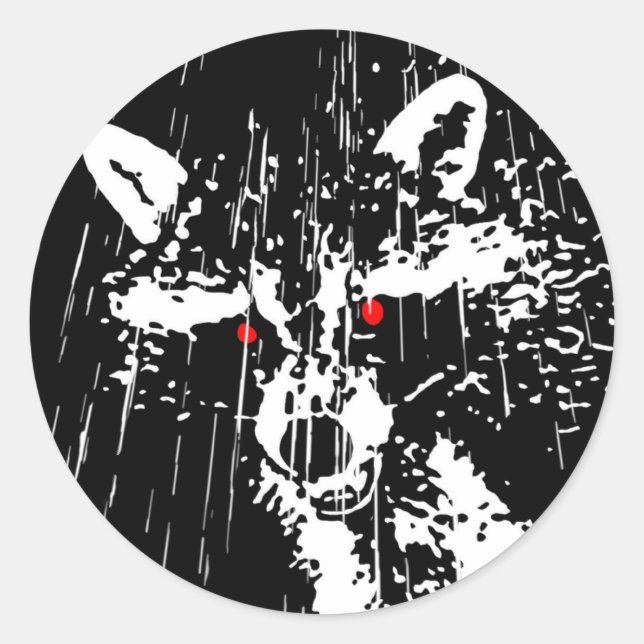 Pegatina Redonda Raccoon (Anverso)
