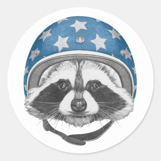 Pegatina Redonda Raccoon Daredevil (Anverso)