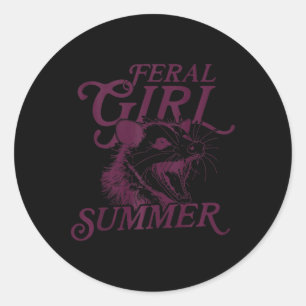 Pegatina Redonda Raccoon Feral Chica Summer Tank Top