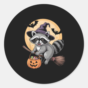 Pegatina Redonda Raccoon Gorra Calabaza Halloween Vestidos Hombres 
