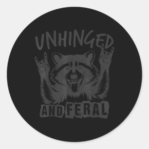 Pegatina Redonda Raccoon Hombres Desquiciados Y Feral Chica Toddler