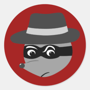 Pegatina Redonda Raccoon Mobster