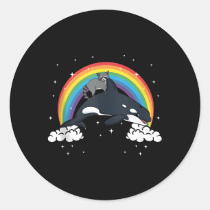 Pegatina Redonda Raccoon Raccoons Trash Panda Orca Ballena Er