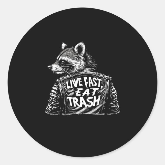 Pegatina Redonda Raccoon Trash Panda Love (Anverso)