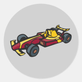 Pegatina Redonda Race Car