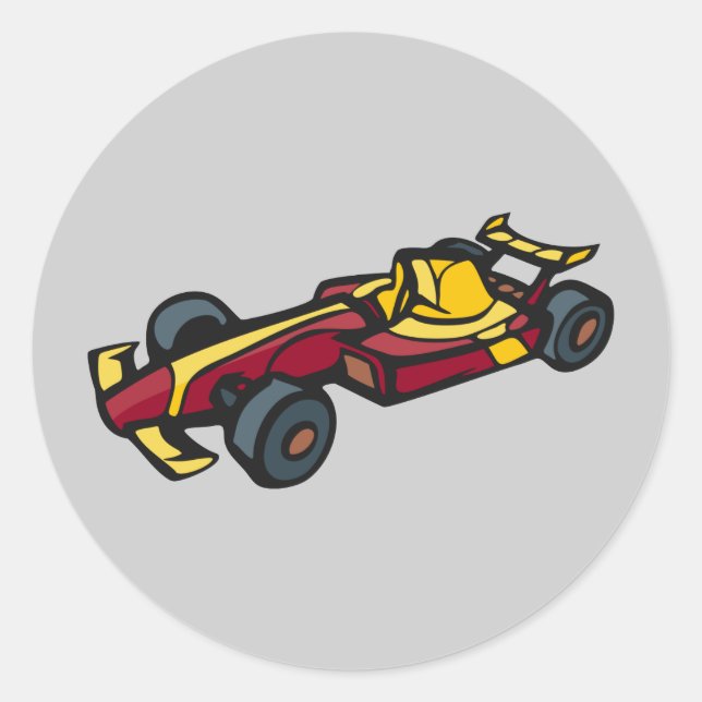 Pegatina Redonda Race Car (Anverso)