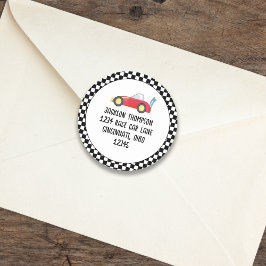 Pegatina Redonda Race Car Birday Race Dirección de Retorno capricho