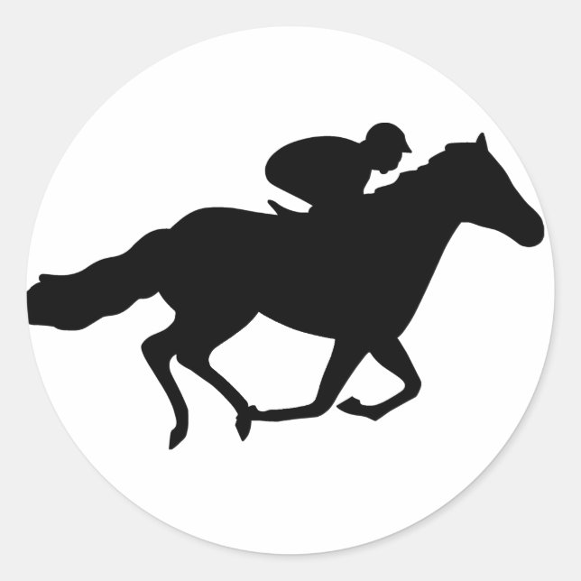 Pegatina Redonda Race Horse (Anverso)