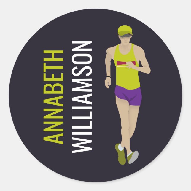 Pegatina Redonda Race Walking (Anverso)