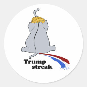 Pegatina Redonda Racha de Trump --- Diseño Anti-Trump - - Político