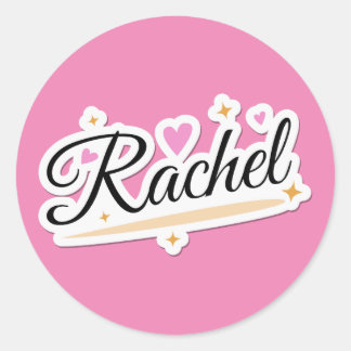 Pegatina Redonda Rachel name cute design