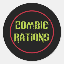 Pegatina Redonda Raciones de Zombi