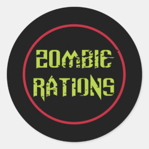 Pegatina Redonda Raciones de Zombi