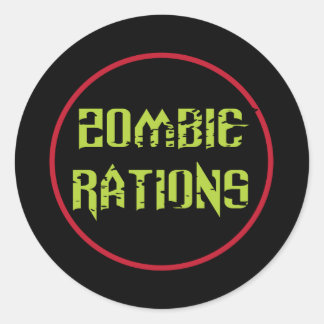 Pegatina Redonda Raciones de Zombi