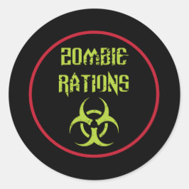 Pegatina Redonda Raciones de Zombie Infectado