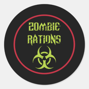 Pegatina Redonda Raciones de Zombie Infectado