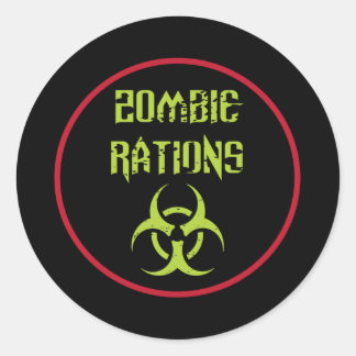 Pegatina Redonda Raciones de Zombie Infectado