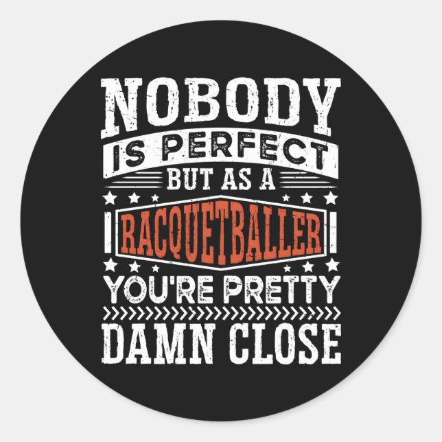 Pegatina Redonda Racquetball (Anverso)