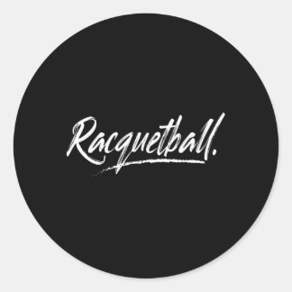Pegatina Redonda Racquetball Y En Una Fuente Agresiva
