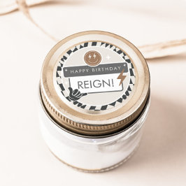 Pegatina Redonda Rad Guay Dude | Boys Retro Skater Cumpleaños