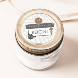 Pegatina Redonda Rad Guay Dude | Boys Retro Skater Cumpleaños