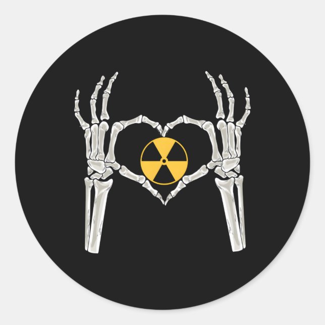Pegatina Redonda Rad Tech X Ray Skeleton Radiology Student Technica (Anverso)