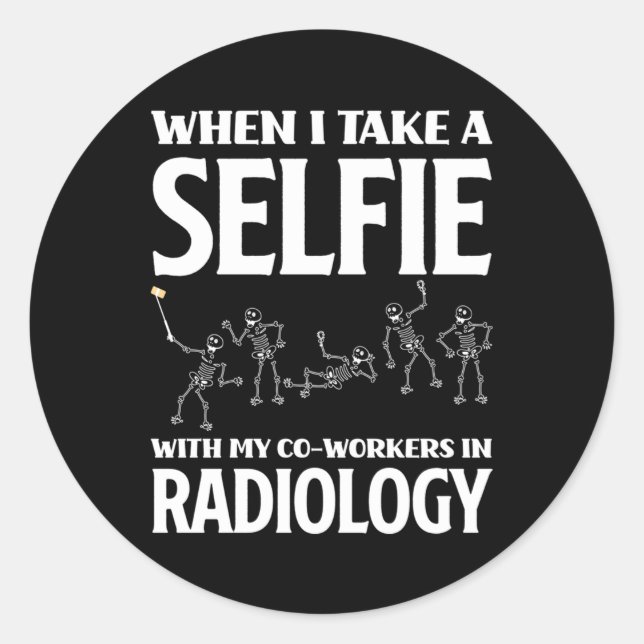 Pegatina Redonda Rad Tech Xray Tech Radiología Tecnológica (Anverso)