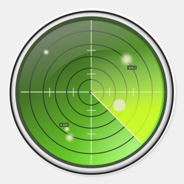 Pegatina Redonda Radar (Anverso)