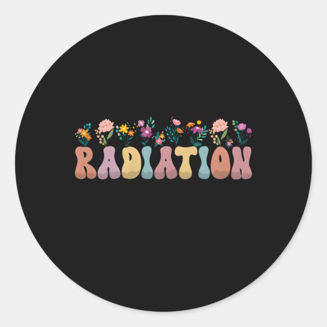 Pegatina Redonda Radiación Terapista Tecnológica Oncolo (Anverso)