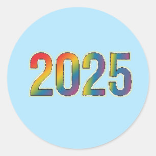 Pegatina Redonda Radiancia arcoiris: edición 2025