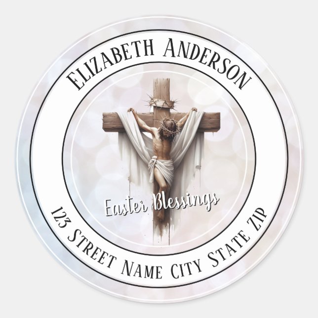 Pegatina Redonda Radiant Hope at the Cross Envelope Seal (Anverso)