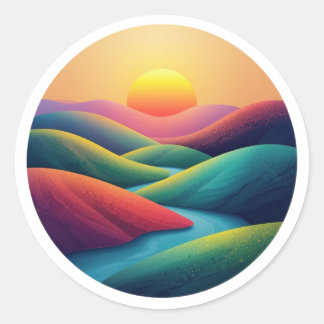 Pegatina Redonda Radiant Morning