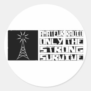 Pegatina Redonda Radio amateur sobrevive