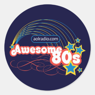 Pegatina Redonda Radio de AOL - años 80 impresionantes