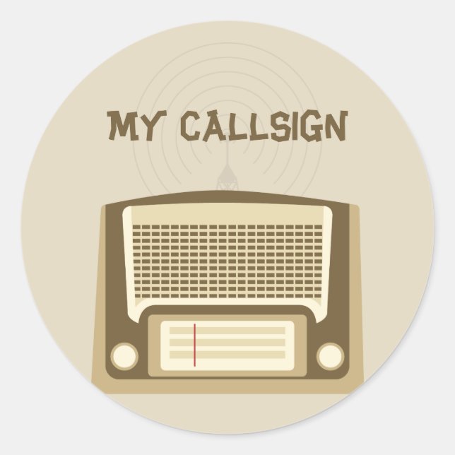 Pegatina Redonda Radio Ham (Anverso)