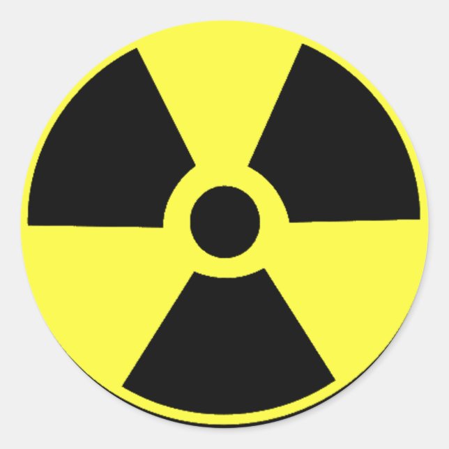 Pegatina Redonda Radioactivo (Anverso)