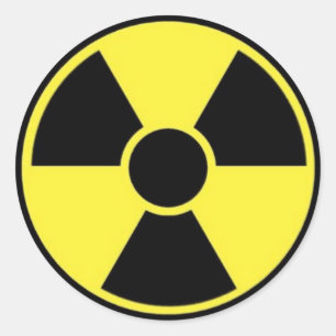 PEGATINA REDONDA RADIOACTIVO