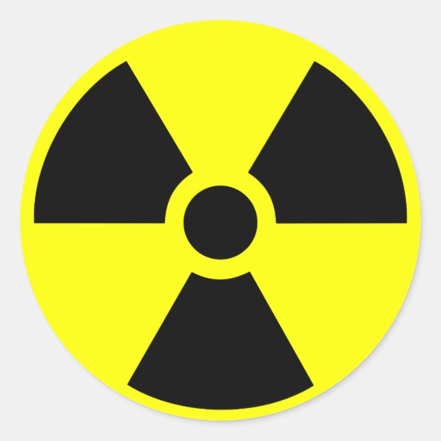Pegatina Redonda Radioactivo (Anverso)
